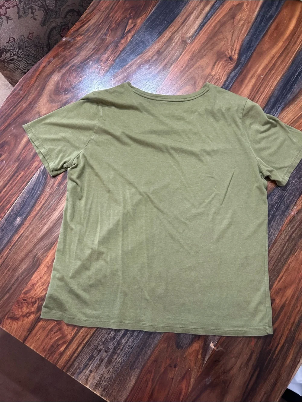 Michael Kors Olive Green Tee with Leopard MK Logo
